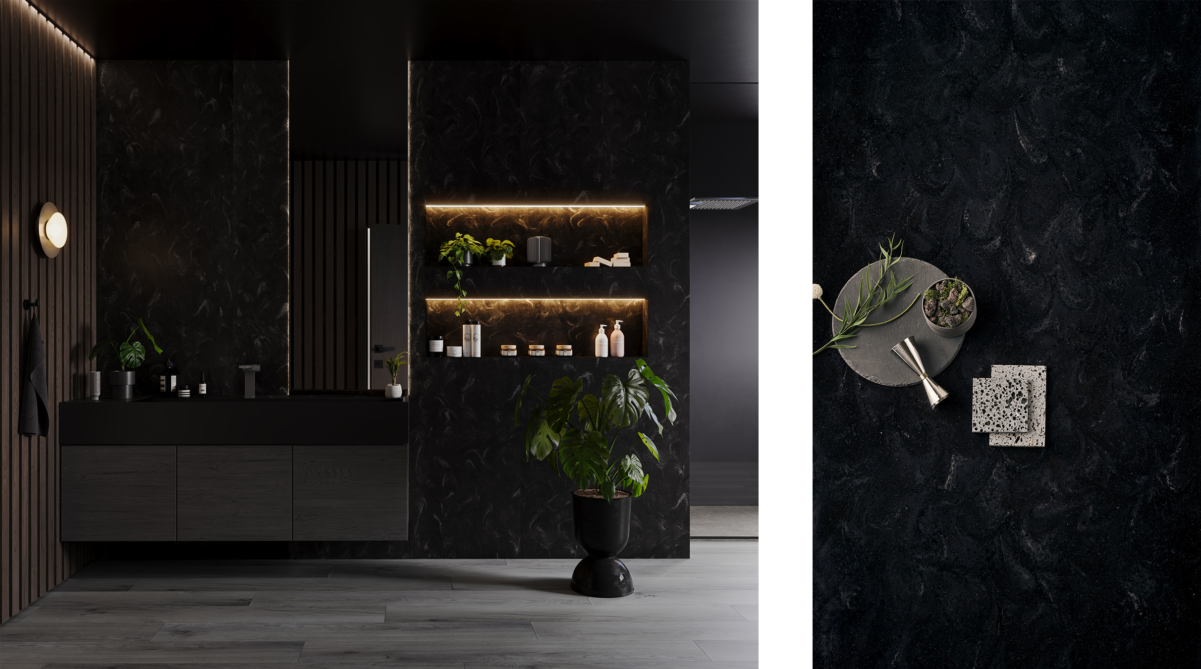 HIMACS lifestyle collage van luxe beauty spa